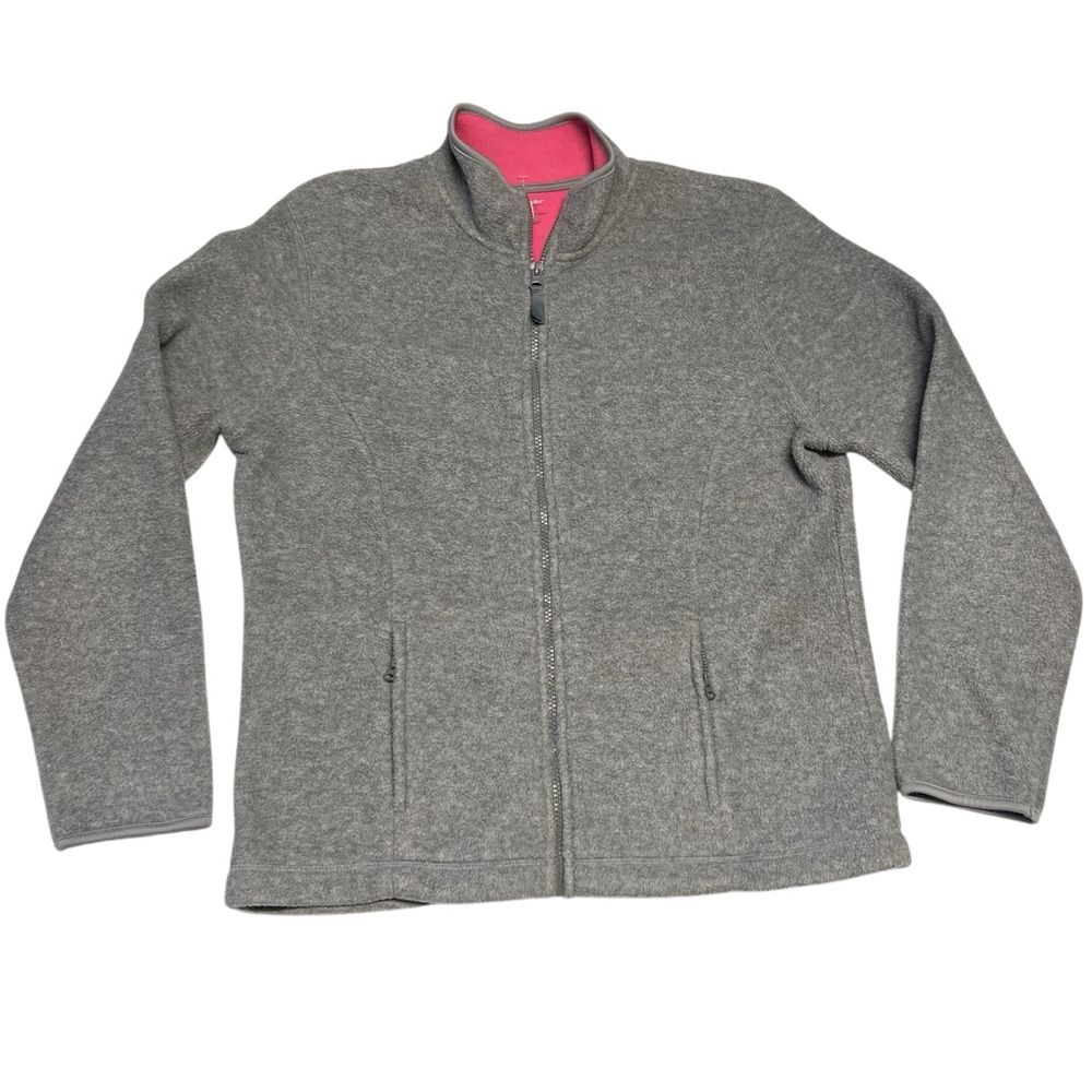 St. John Bay Active - Women’s Two-Tone Zip Up Fleece Jacket Sz. LG